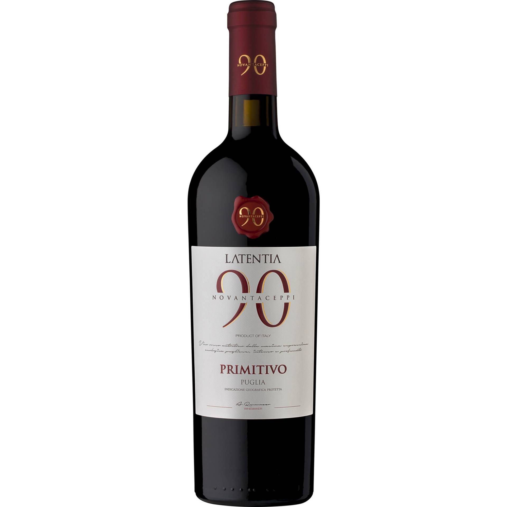 Novantaceppi Primitivo, Puglia IGT, Abruzzen, 2022, Rotwein von Latentia Winery SPA, 74014 Laterza - Italia