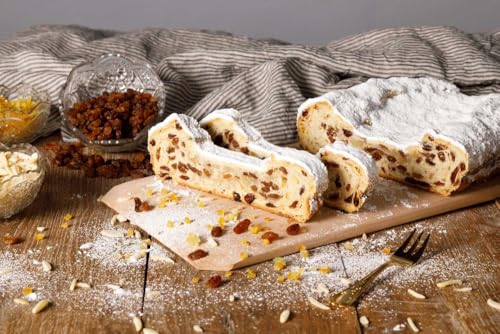 Original Thüringer Weihnachtsstollen I Christstollen -schliff/glitschig fest Mandel Rosinen - täglich frisch gebacken I im Geschenkkarton I (1500) von Laudenbach