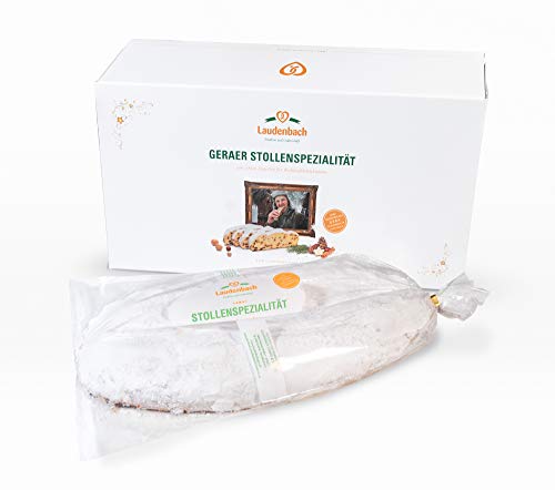 Original handgemachter Thüringer Stollen aus einer kleinen Bäckerei I Saftiger Christstollen I Weihnachtsstollen - In einer schönen Geschenkverpackung (750) von Laudenbach