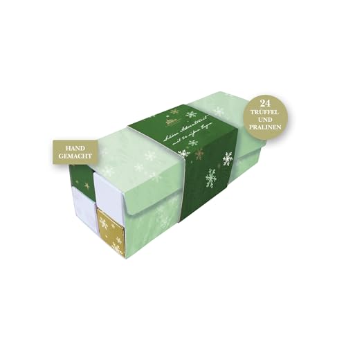 Lauensteiner Adventskalender 2024 | Winter-Cubes | 310g, 24 handgefertigte Pralinen Kugeln, mit Alkohol von Lauenstein Confiserie