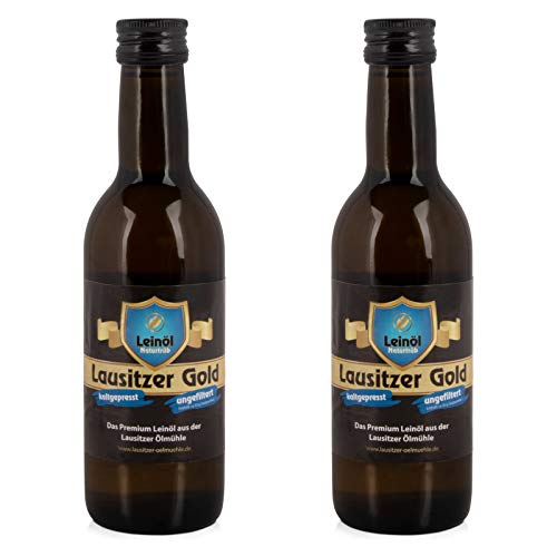 2 x Lausitzer Leinöl - Lausitzer Gold (kaltgepresstes ungefiltertes Premium Leinöl), 2x 250ml von Lausitzer Ölmühle