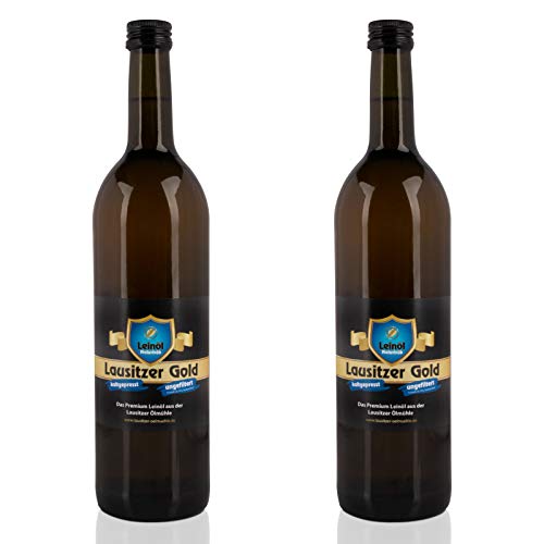 2 x Lausitzer Leinöl - Lausitzer Gold (kaltgepresstes ungefiltertes Premium Leinöl), 2x 750ml von Lausitzer Ölmühle