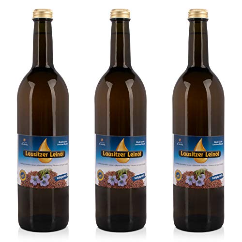 3 x Lausitzer Leinöl (kaltgepresstes Leinöl), 3x 750ml von Lausitzer Ölmühle