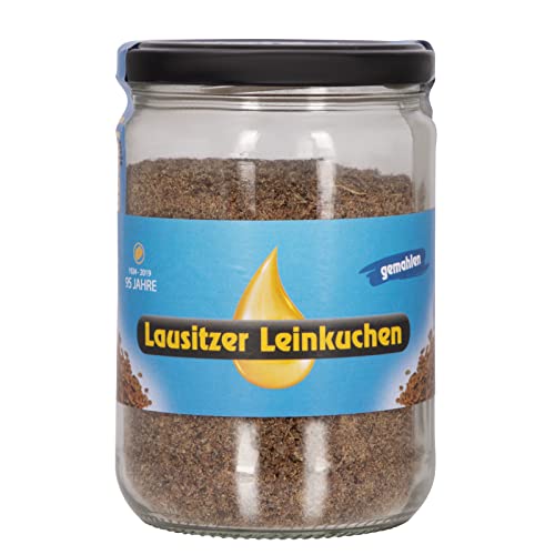 Lausitzer Leinkuchen, gemahlen, mit Lignan (Leinmehl, Leinöl Kuchen, Leinkuchenmehl), 250g, Omega-3, Low Carb, Glutenfrei, Vegan, High Protein, Diät, Mehl Ersatz, Ballaststoffe von Lausitzer Ölmühle