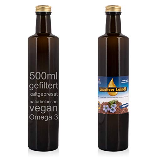 Lausitzer Leinöl (kaltgepresst Omega 3 Öl kaltgepreßtes Leinöl), 500ml von Lausitzer Ölmühle