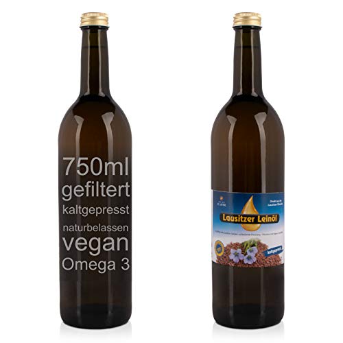 Lausitzer Leinöl (kaltgepresst Omega 3 Öl kaltgepreßtes Leinöl), 750ml von Lausitzer Ölmühle