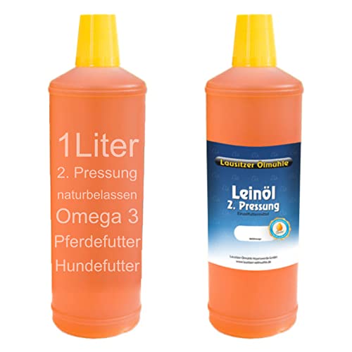 Leinöl 2. Pressung (Tierfutter, Rohleinöl, Industrieleinöl), 1 Liter von Lausitzer Ölmühle