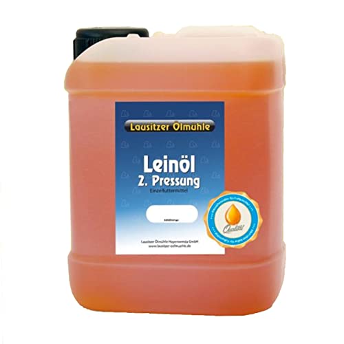 Leinöl 2. Pressung als Tierfutter für Pferde und Hunde, 2,5 Liter von Lausitzer Ölmühle