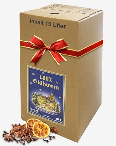 LAUX Weißer Glühwein 10 L - Trinkfertiger, Weihnachtlich Aromatischer Glühwein - Fruchtig Würzig Mit Typischen Aromen (9,5% Vol.) von Laux