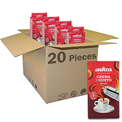 20x LAVAZZA Crema e Gusto Ricco Caffè Kaffee gemahlen Italienisch Espresso 250g von Lavazza