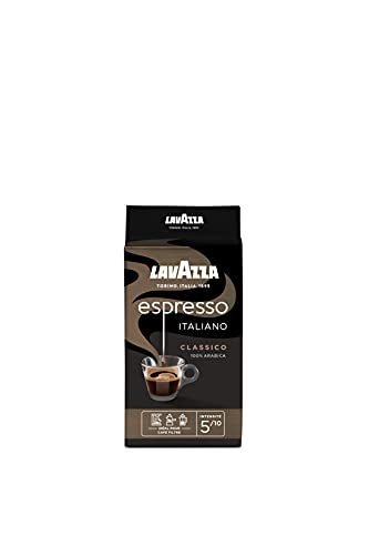 LAVAZZA - Espresso Italiano Classico gemahlener Kaffee - Italienischer Kaffee - 100% Arabica - ausgewogen - Intensität 5 - Packung mit 250 g von Lavazza