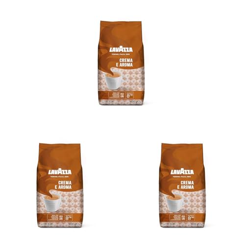 Lavazza, Crema e Aroma, Arabica und Robusta Kaffeebohnen, Ideal für Espressomaschinen, mit Schokoladigen Aromen, Reicher und Vollmundiger Geschmack, Intensität 8/10, Mittlere Röstung, 1 kg Packung von Lavazza