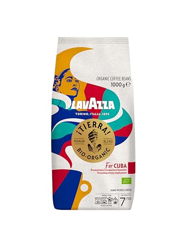 Lavazza, Tierra for Cuba, Bio-Kaffeebohnen, Ideal für Espressomaschinen, mit Aromen von Schokolade und Trockenfrüchten, Arabica und Robusta, Intensität 7/10, Mittlere Röstung, 1 kg von Lavazza