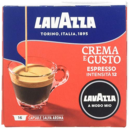 Lavazza A Modo Mio Crema e Gusto, Kaffee, Kaffeekapseln, Gemahlener Röstkaffee, 16 Kapseln von Lavazza