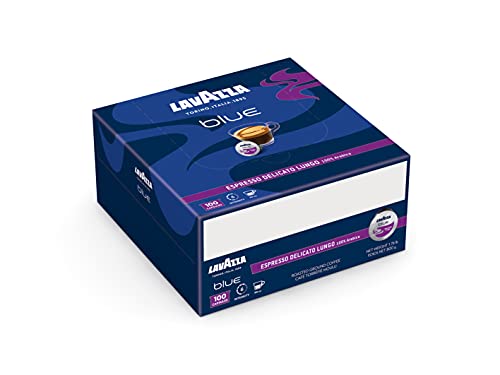 Lavazza Blue Espresso Delicato Lungo Kaffeekapseln, 100% Arabica Kaffeepads, kompatibel mit Blue Kaffeemaschine, 100 Stück von Lavazza