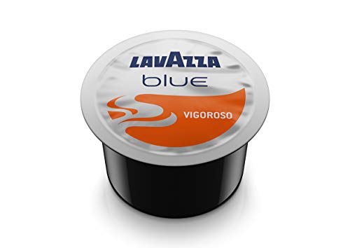 Lavazza Blue Espresso Vigoroso Kaffeekapseln, Arabica und Robusta Kaffeepads kompatibel mit Blue Kaffeemaschine, 100 Stück von Lavazza