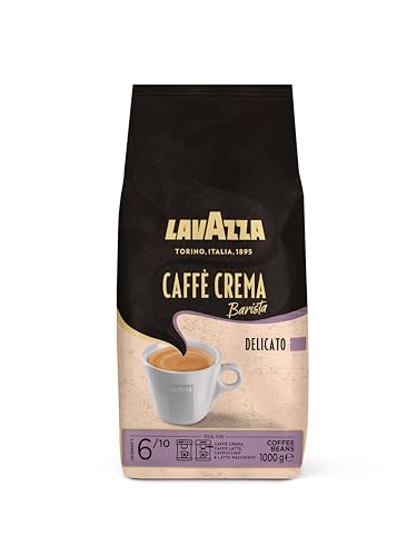 Lavazza, Caffè Crema Barista Delicato, Arabica & Robusta Kaffeebohnen, für Espressomaschinen, mit Schokolade- & Kakaoaromen, Ausgewogener Geschmack, Intensität 6/10, Mittlere Röstung, 1 kg Packung von Lavazza