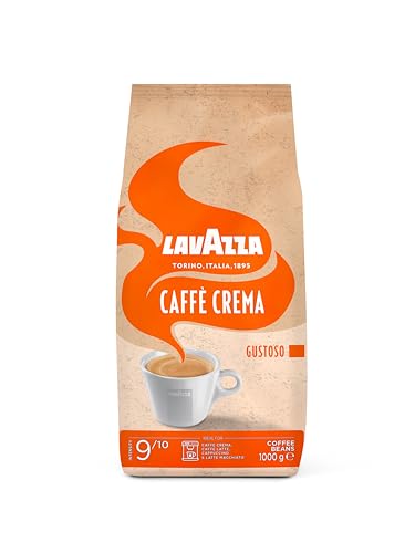 Lavazza, Caffè Crema Gustoso, Kaffeebohnen, für Espressomaschinen, mit Würzigem und Nussigen Aroma, für einen Kräftigen Geschmack, Arabica und Robusta, Intensität 9/10, Mittlere Röstung, 1 kg Packung von Lavazza