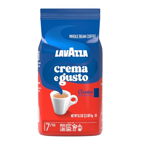 Lavazza Crema E Gusto Vollbohnenkaffee 1 kg Beutel, authentisch italienisch, gemischt und geröstet in Italien, vollmundig, cremig dunkel geröstet mit Gewürznoten von Lavazza