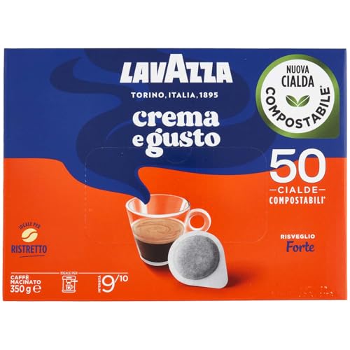 Lavazza Crema e Gusto Forte Cialde 50 Kaffeepads Italienischer Kaffee gerösteten und gemahlenen Kaffee von Lavazza