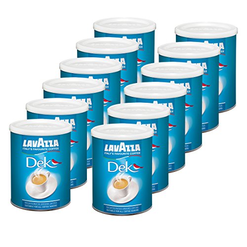 Lavazza Kaffee DEK, Decaf Espresso, Entkoffeinierter Bohnenkaffee Gemahlen, Dose, 12 x 250g von Lavazza