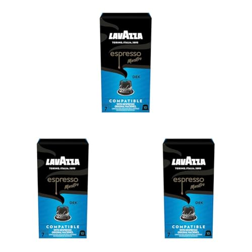 Lavazza Maestro Dek, Entkoffeinierter Espresso mit Aromen von Trockenfrüchten, 10 Kapseln, Nespresso kompatibel (Packung mit 3) von Lavazza