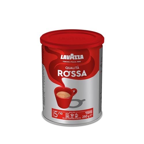 Lavazza, Qualità Rossa, Gemahlener Kaffee, Arabica & Robusta, mit Aromanoten von Schokolade und Trockenfrüchten, Intensität 5/10, Mittlere Röstung, 250g von Lavazza