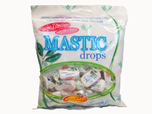 Griechische Mastiha zuckerfreie Bonbons Mastix-Tropfen 150g von Lavdas