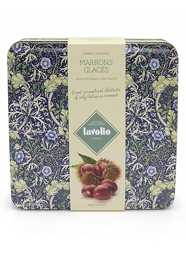 Lavolio Marrons Glacés Gift Tin (230g) - Caramelised Chestnuts, Nine Giant Chestnuts from Italy, Present for Him or Her, Original Metal Box von Lavolio