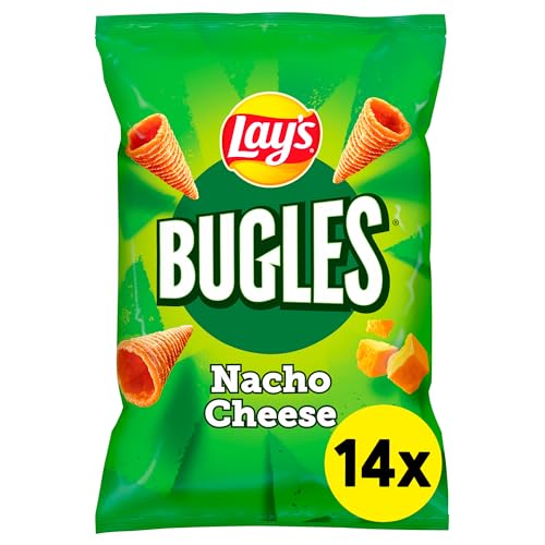 Lay´s Bugles Nacho Cheese – Herzhafter Mais-Snack mit Käse-Geschmack (14 x 75 g) von Lay's