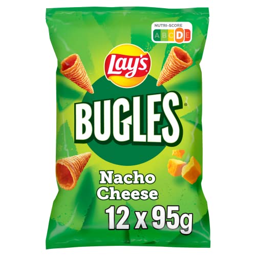 Lay´s Bugles Nacho Cheese – Herzhafter Mais-Snack mit Käse-Geschmack (12 x 95 g) von Lay's