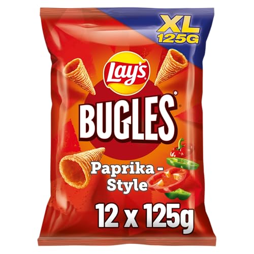 Lay´s Bugles Paprika – Herzhafter Mais-Snack mit Paprika-Geschmack – (12 x 125 g) von Lay's