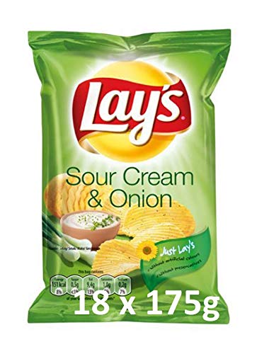 Lays Chips Sour Cream and Onion 18 x 175g von Lay's