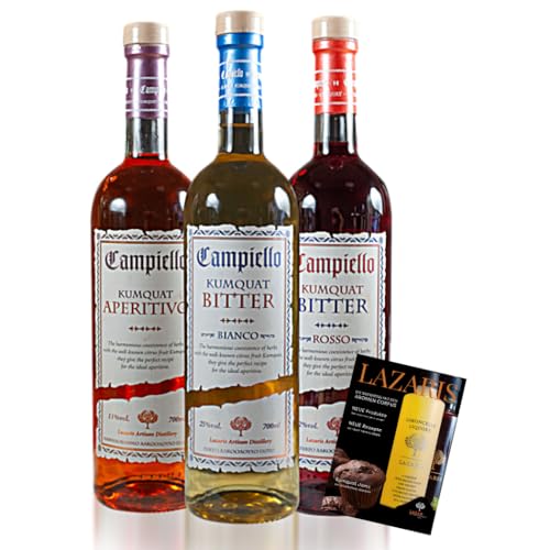 Campiello 3er Set inkl kostenlose Zugabe 200ml Merlin Gin, Direktimport von Corfu, Lazaris von Lazaris