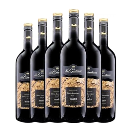 Le Contesse Merlot Veneto 1 L Rotwein (Karton mit 6 Flaschen von 1 L) von Le Contesse