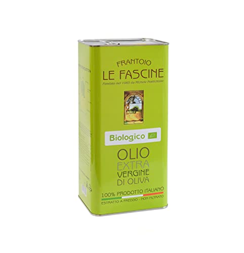 Le Fascine 100% italienisches Bio-Pugliese Provençal Natives Olivenöl Extra Hergestellt aus provenzalischer Einzelsorte (Peranzane) (5 Liter Dose) von Le Fascine