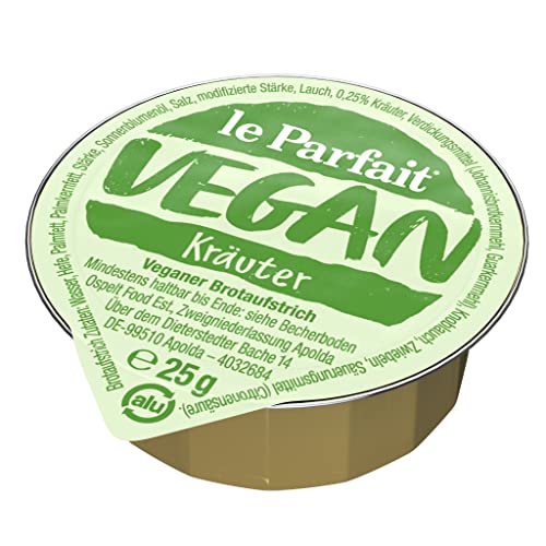 Le Parfait Kräuter, Veganer Brotaufstrich Herzhaft Cremig und Pflanzlich, o.k.A., 1 Karton (120 x 25g) von Le Parfait