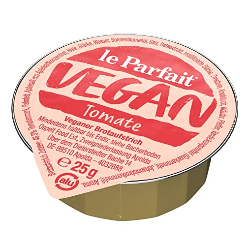 Le Parfait Tomate, Veganer Brotaufstrich Herzhaft Cremig und Pflanzlich, o.k.A., 1 Karton (120 x 25g) von Le Parfait