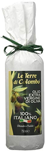 Le Terre di Colombo – 100 % Italienisches Natives Olivenöl Extra, Flasche mit Weißer Papierhülle, 0,75 l von Le Terre di Colombo