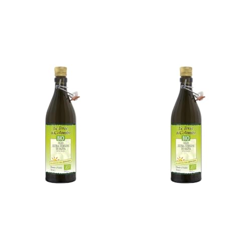 Le Terre di Colombo – Natives Olivenöl extra, Bio-Qualität, Produkt der EU, 750 ml (Packung mit 2) von Le Terre di Colombo