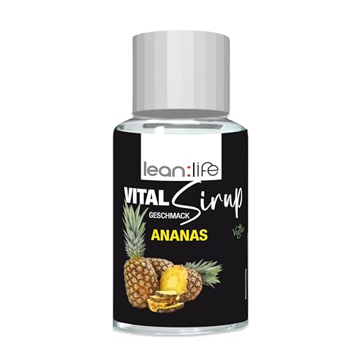 Lean:Life – Vital Sirup 100 ml - Ananas Sirup - Getränkesirup zuckerfrei – mit Vitamin B12, B6, C, L Carnitin und Biotin von Lean:Life