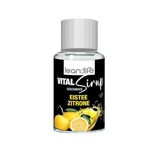 Lean:Life – Vital Sirup 100 ml - Eistee Zitrone Sirup - Getränkesirup zuckerfrei – mit Vitamin B12, B6, C, L Carnitin und Biotin von Lean:Life