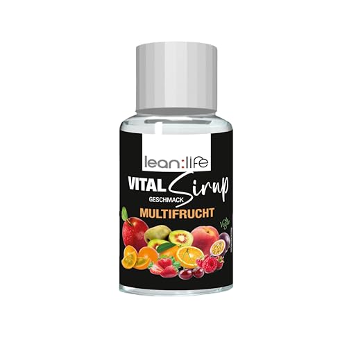 Lean:Life – Vital Sirup 100 ml - Multifrucht Sirup - Getränkesirup zuckerfrei – mit Vitamin B12, B6, C, L Carnitin und Biotin von Lean:Life