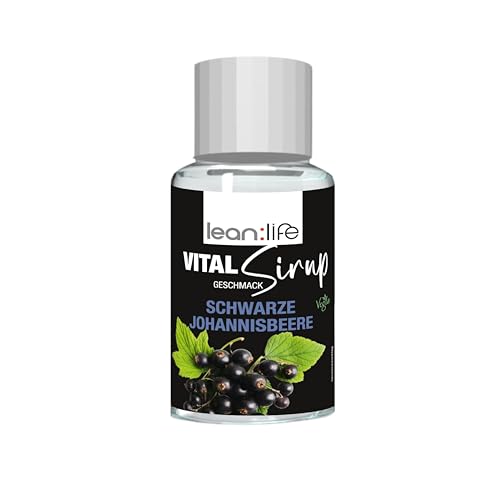 Lean:Life – Vital Sirup 100 ml - Schwarze Johannisbeere Sirup - Getränkesirup zuckerfrei – mit Vitamin B12, B6, C, L Carnitin und Biotin von Lean:Life