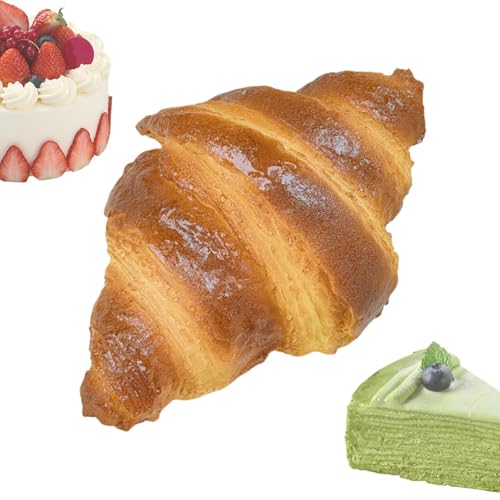 Gefälschte Croissants, künstliches Croissant | Realistisches krustiges Brot simuliertes Croissant,Küchenbäckerei Fensterläden Displaydekor, Lebensmittelmodell, Fotografie -Requisiten für von LearnLyrics