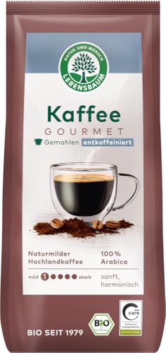 Kaffee Gourmet, gemahlen, entkoffeiniert von Lebensbaum