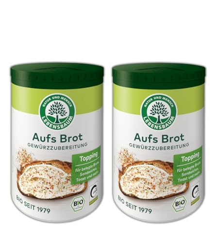 LEBENSBAUM 2 x Bio-Gewürz Aufs Brot, 2er Set Brot Topping, Bio Gewürzzubereitung 2 x 65 g von Lebensbaum