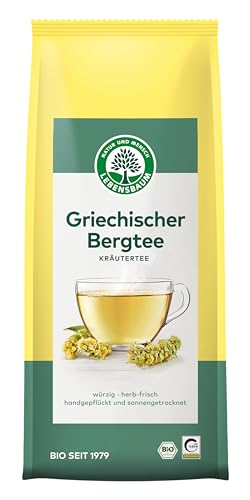 LEBENSBAUM 2 x Griechischer Bergtee, Bio Kräutertee, Tee aus 100% getrockneten Blüten, angenehm würzig und herb im Geschmack, loser Tee, 2 x 30 g von Lebensbaum