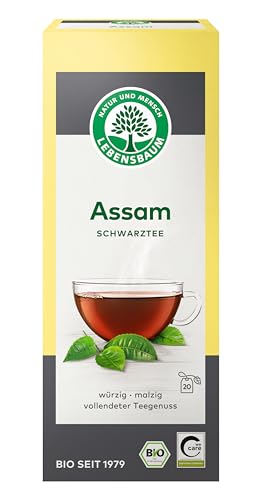 LEBENSBAUM 3 x Assam Teebeutel, Bio Tee mit würzig-malzigem Geschmack, Bio Schwarztee Beutel, 100% natürlicher Genuss, 3 x 20 Teebeutel à 2 g von Lebensbaum