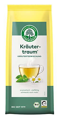 LEBENSBAUM 3 x Kräutertraum, Bio-Kräuterteemischung, vielfältig und aromatisch, 8 Kräuter, Melisse, Pfefferminz, Fenchel, lose, 3 x 50 g von Lebensbaum